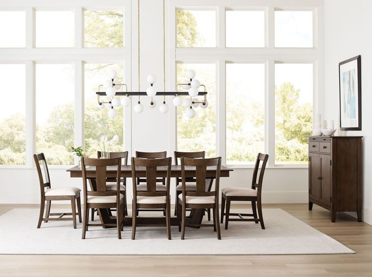 Kafe Mocha 100" Extendable Rectangular Trestle Dining Table