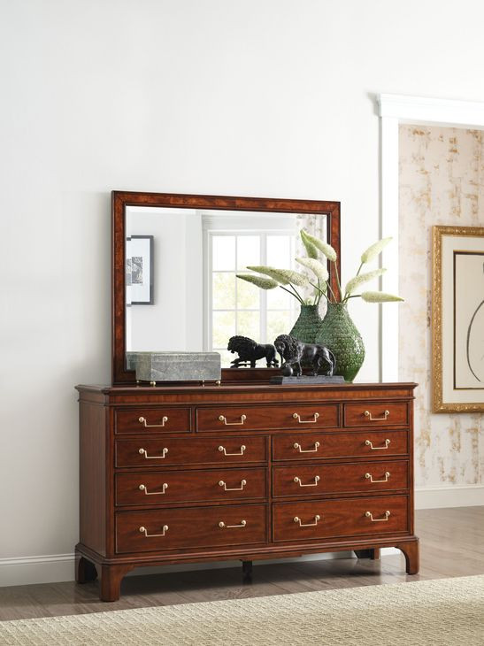 Andover Medium Stain Rectangular Landscape Dresser Mirror