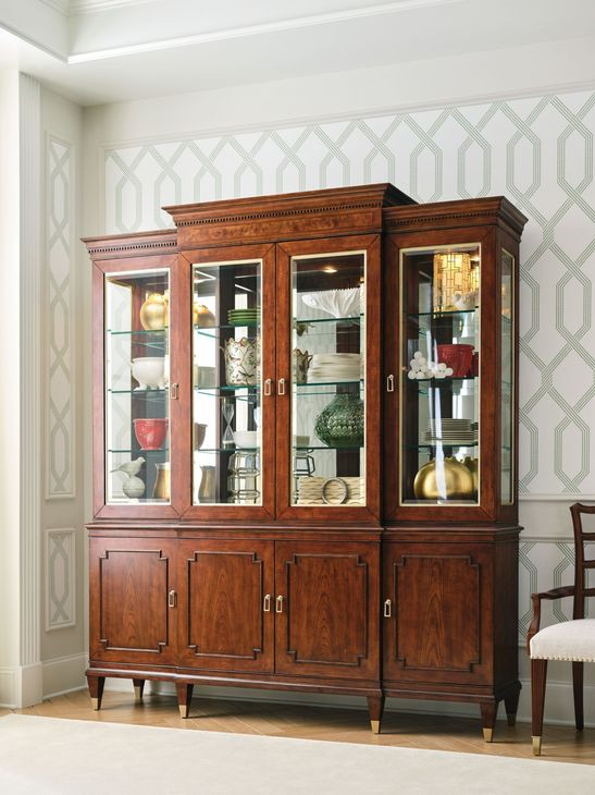 Andover Medium Stain 4 Door Breakfront Buffet