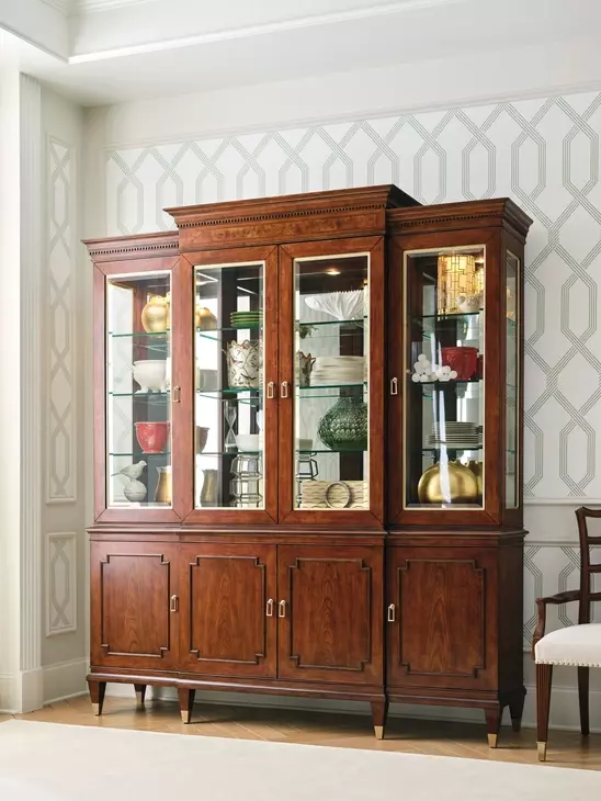 Andover Medium Stain 4 Door Breakfront Buffet