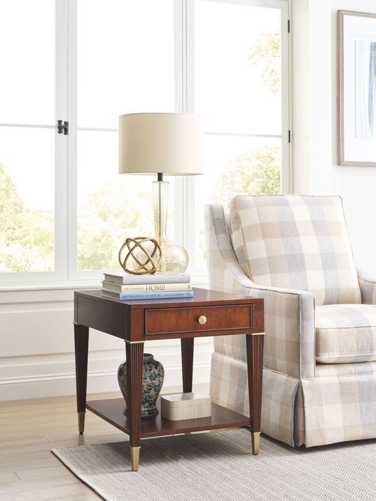 Greenhill Medium Stain Rectangular End Table with 1 Drawer