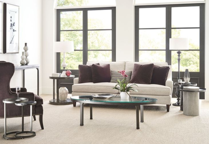 Ala Carte Earthtone Round Glass Top End Table