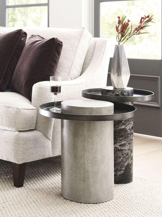 Ala Carte Earthtone Round Tall Accent Chairside Table