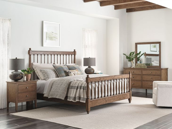 Arbor Bark King Spindle Low Profile Bed