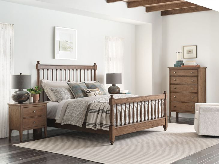 Arbor Bark Spindle Low Profile Bedroom Set