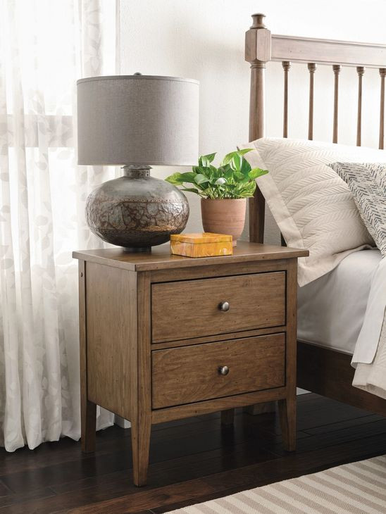 Glenwood Bark 2 Drawer Nighstand with LED Light