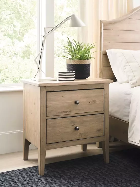 Glenwood Oatmeal 2 Drawer Nighstand with LED Light