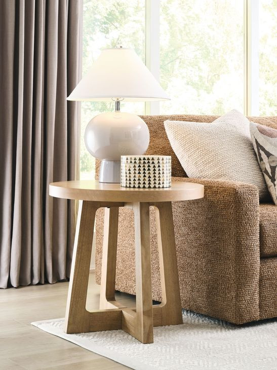 Archetype Light Caramel Round End Table