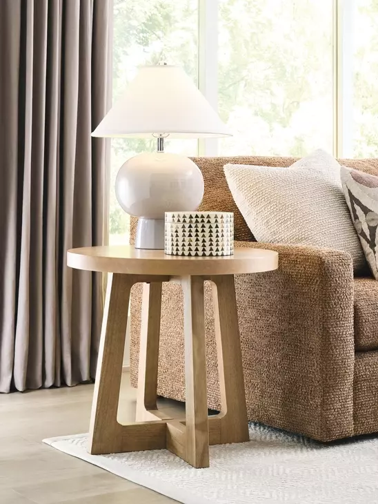 Archetype Light Caramel Round End Table