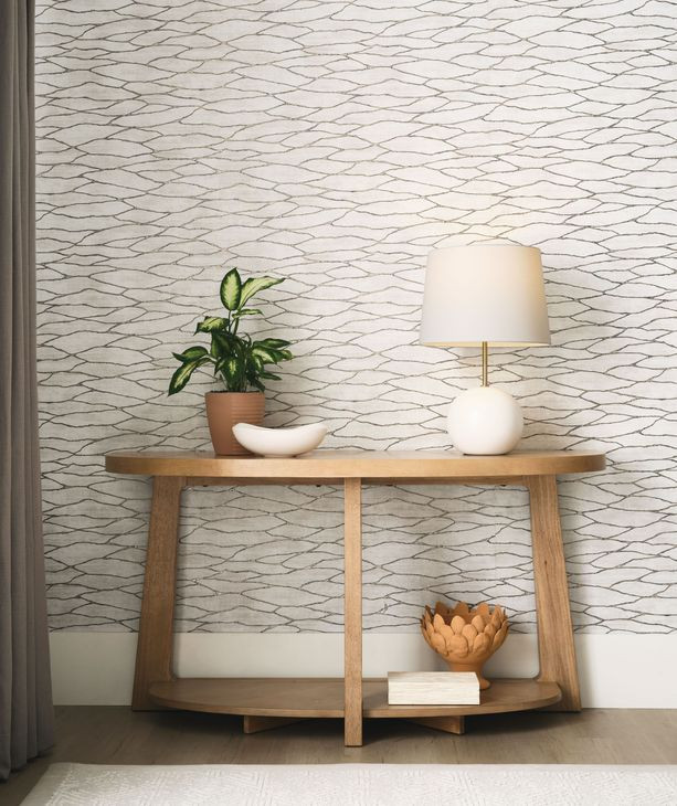 Archetype Light Caramel Demilune Console Table