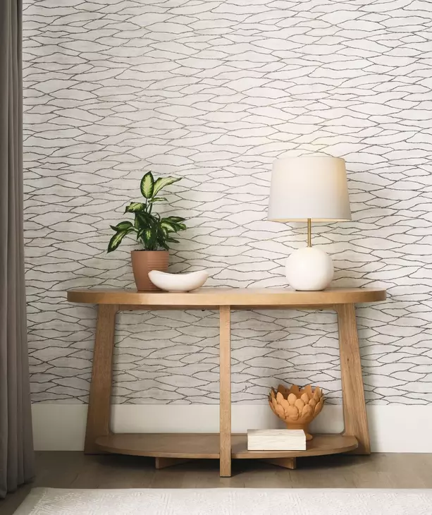 Archetype Light Caramel Demilune Console Table