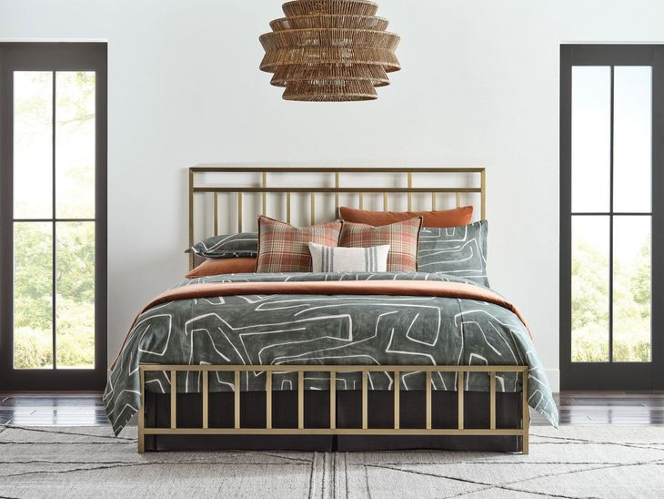 Aspire Champagne Metal Bedroom Set