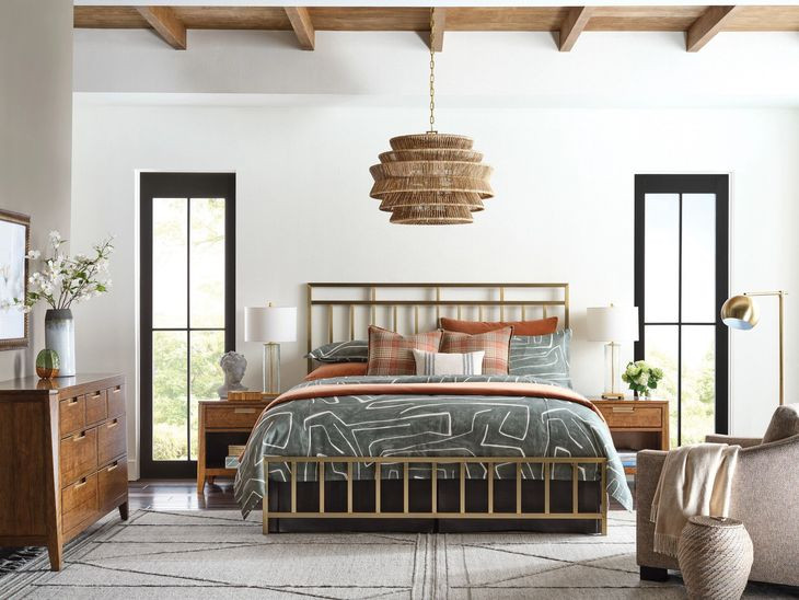 Aspire Champagne Metal Bedroom Set