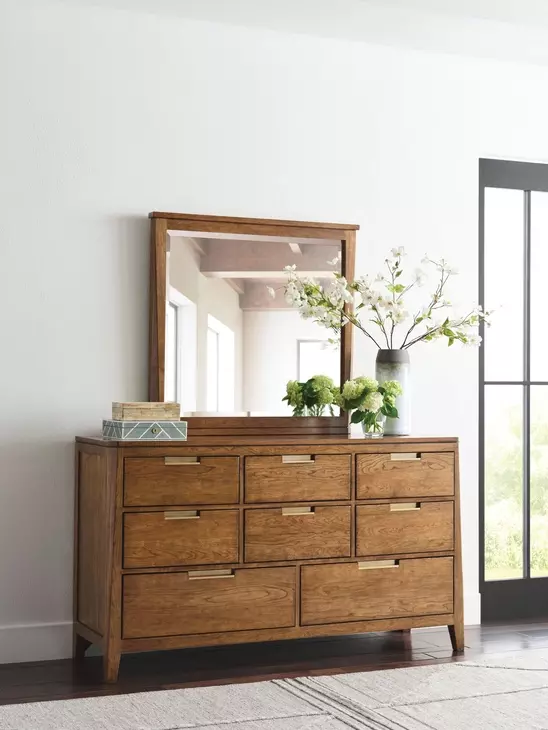 Aspire Medium Stain Rectangular Dresser Mirror