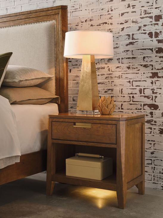 Aspire Scale Brown Nightstand With Built In Outlet