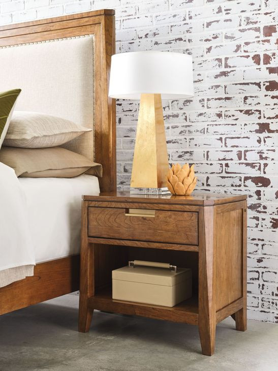 Aspire Scale Brown Nightstand With Built In Outlet