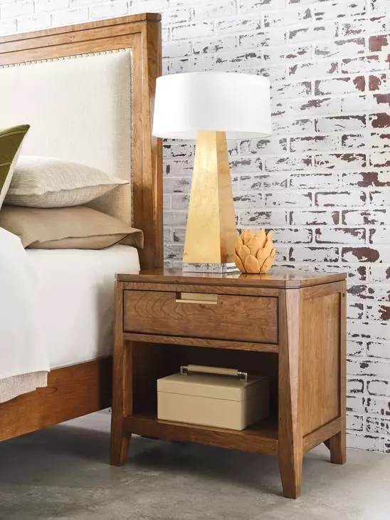 Aspire Scale Brown Nightstand With Built In Outlet