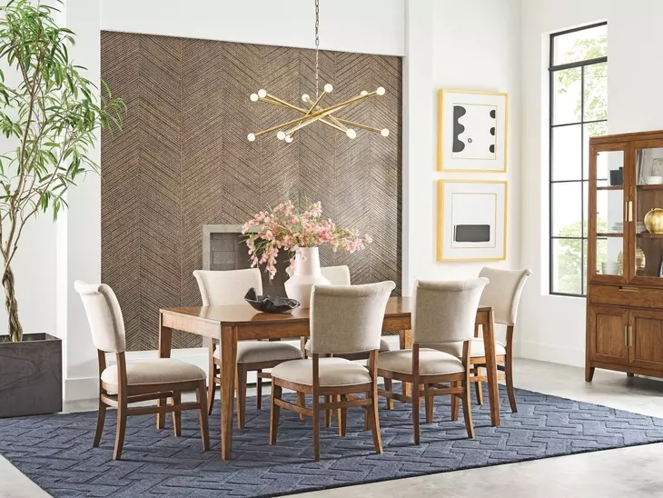 Aspire Medium Stain Extendable Dining Room Set