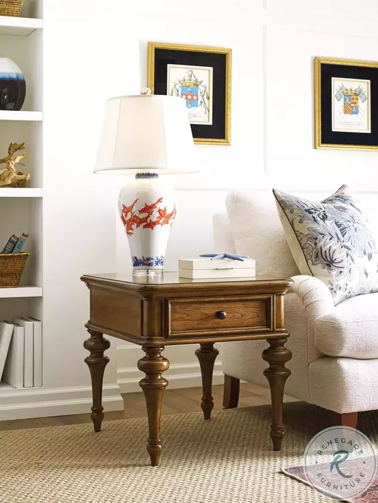 Ashford Hampton Cognac Rectangular Drawer End Table