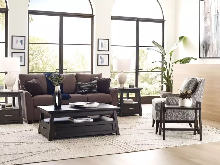 Bessemer Black Rectangular Chairside Table