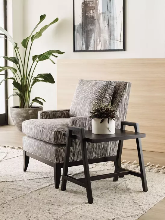 Bessemer Black Rectangular Chairside Table