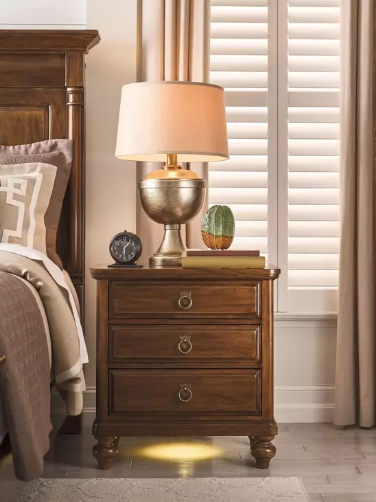 Harrison Heritage Maple 3 Drawer Nighstand with LED Light
