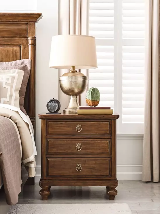 Harrison Heritage Maple 3 Drawer Nighstand with LED Light