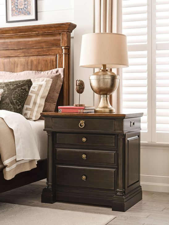 Bridgetown Black and Heritage Maple 4 Drawer Bachelors Chest