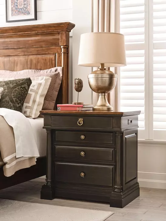 Bridgetown Black and Heritage Maple 4 Drawer Bachelors Chest