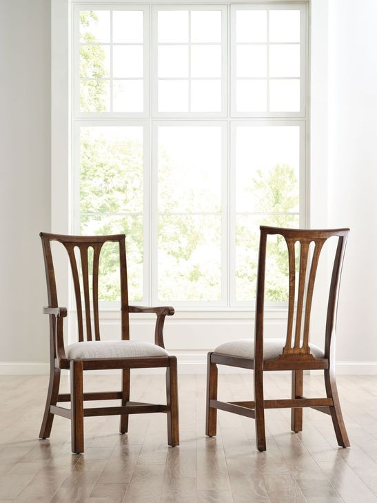 Fitts Heritage Maple and Cream Upholstered Side Chair