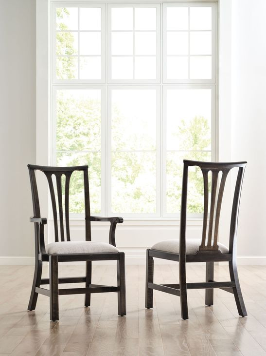 Fitts Bridgetown Black and Cream Upholstered Side chair