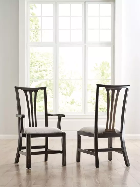 Fitts Bridgetown Black and Cream Upholstered Side chair