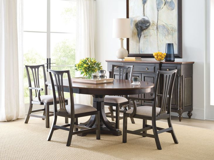 Fitts Bridgetown Black and Cream Upholstered Arm Chair