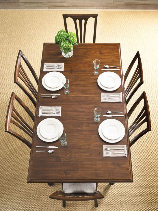 Nicholas Bridgetown Black and Heritage Maple Rectangular Extendable Dining Table