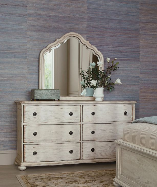 Vignette Creme Arched Serpentine Dresser Mirror