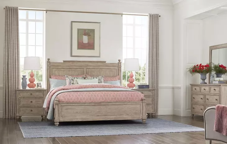 Sova Light Stain King Panel Bed