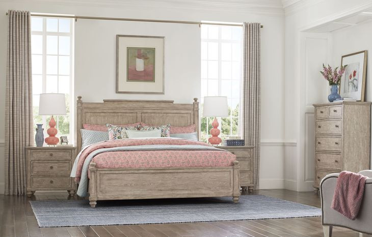 Sova Light Stain King Panel Bed