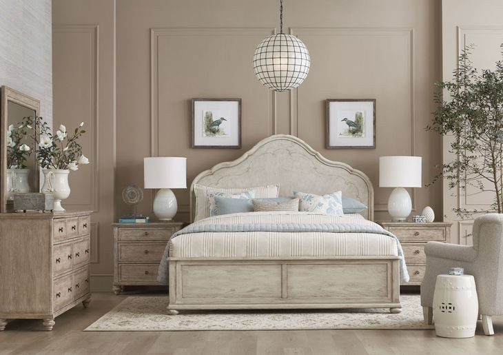 Vignette Creme King Panel Bed