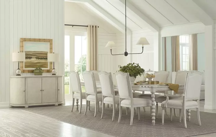 Batiste Creme Breve 92" Rectangular Dining Table