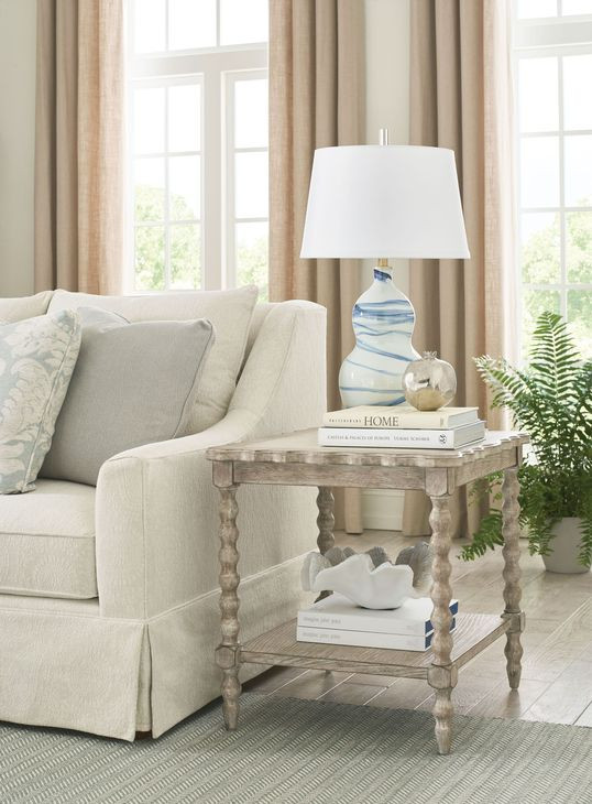 Batiste Creme Breve Rectangular End Table