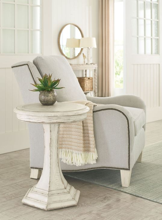 Cambric Civette Cream Round End Table