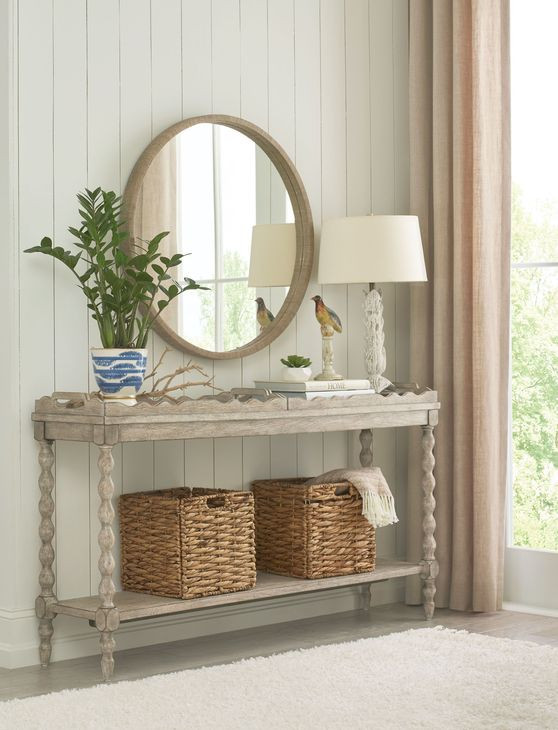 Cambric Batiste Breve Rectangular Console Table