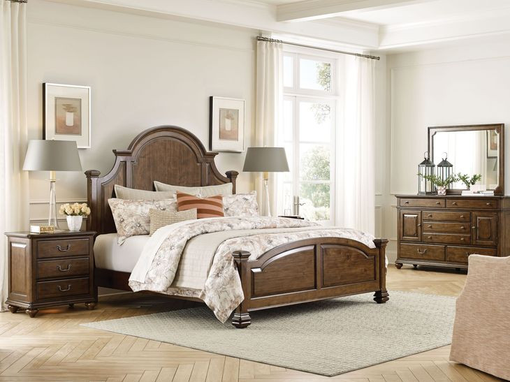 Allenby Rich Hazelnut King Panel Bed