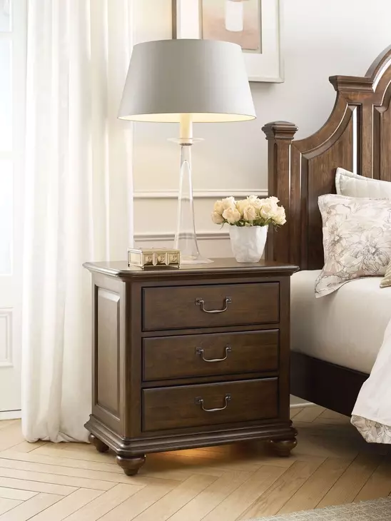 Commonwealth Witham Medium Stain 3 Drawer Nightstand