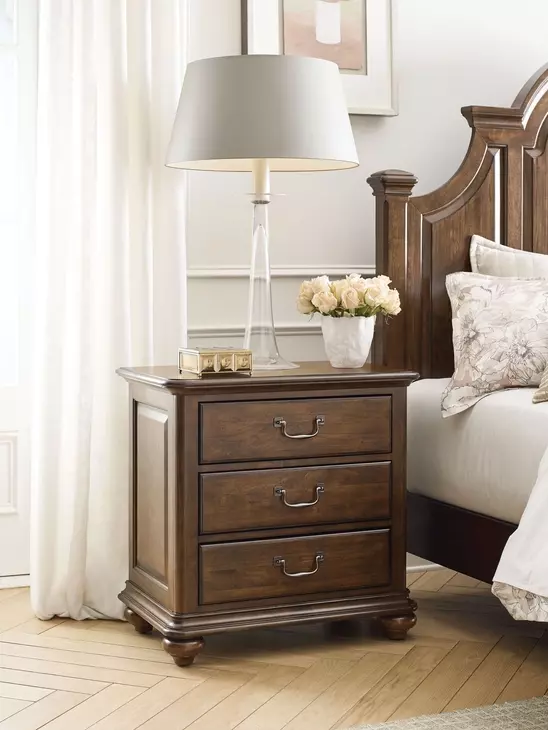 Commonwealth Witham Medium Stain 3 Drawer Nightstand