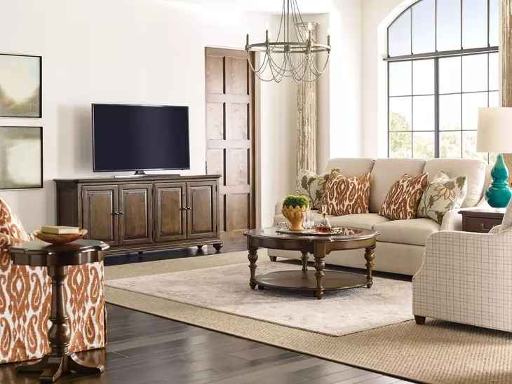 Commonwealth Morton Medium Stain 76" Entertainment Console with 4 Doors