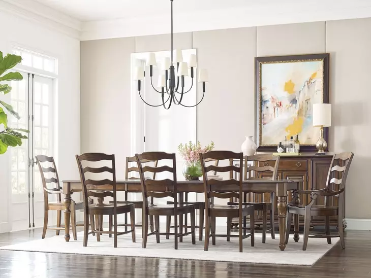 Commonwealth Corso Medium Stain 112" Extendable Rectangular Dining Table