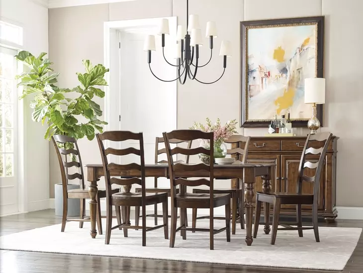 Commonwealth Corso Medium Stain 112" Extendable Rectangular Dining Table
