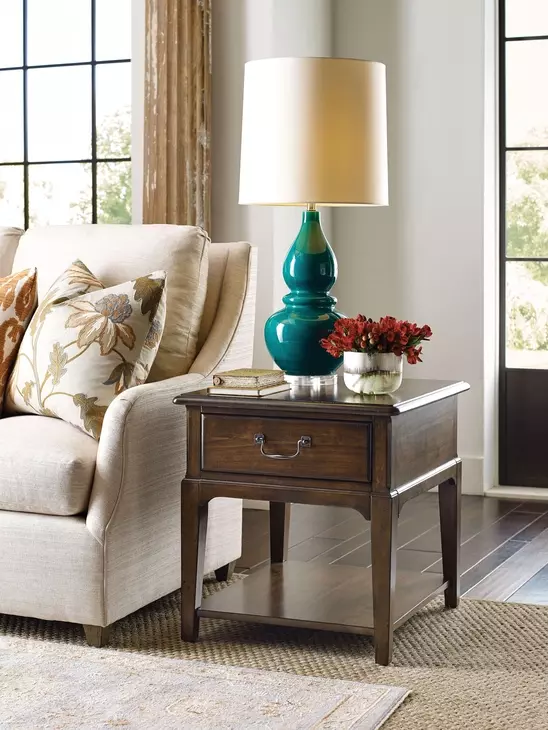 Commonwealth Washburn Medium Stain Rectangular End Table