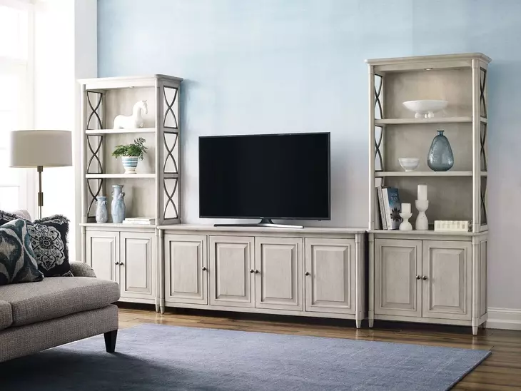 Domaine Beige and Gray 2 Door Bookcase with LED